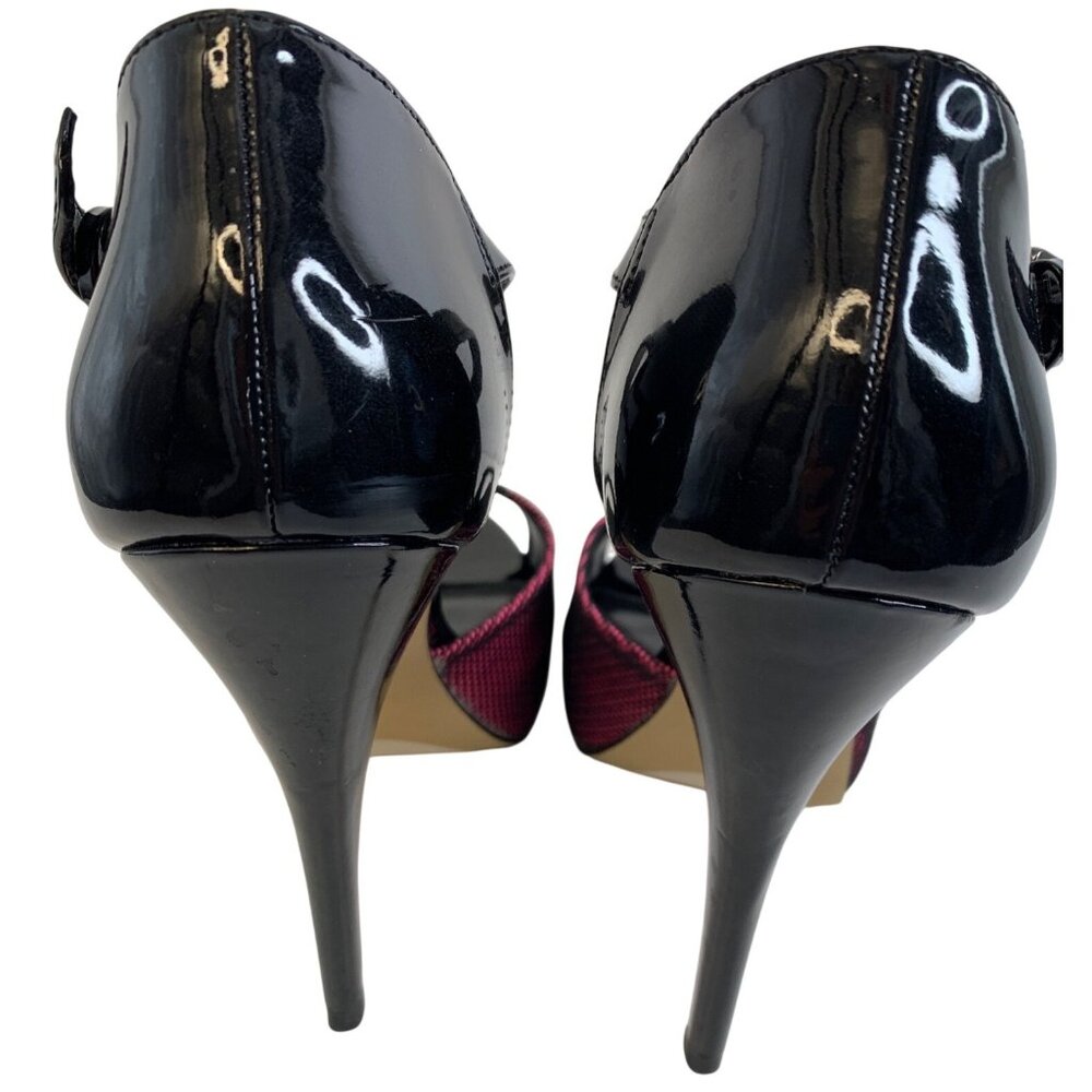 Rock & Republic Black & Pink Open Toe Stiletto Platform Heels Size 8.5 M EUC - Picture 5 of 14